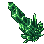 green crystal stalagmite