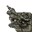 broken lizard statue