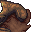 half-buried face