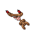 red wooden candelabra