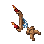 lit blue wooden candelabra