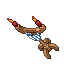 lit blue wooden candelabra